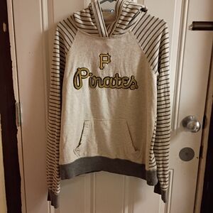 2/$10 MLB Pittsburgh Pirates Hoodie with Striped Sleeves Large